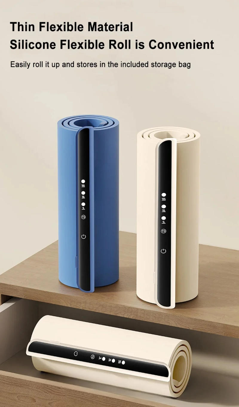 Description Picture 4 of itemElectric Warming Tray Foldable Food Warmer Mat with 3 Tem Setting Fast Full Surface Heating Portable Electric Food Warming Tray