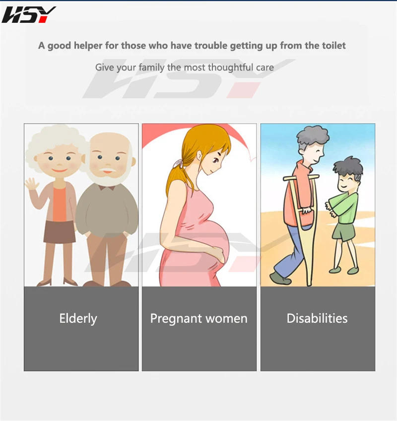 Description Picture 4 of itemToilet Safety Handrail Rack for Pregnant Women Elderly Disabled Help Stand-Up Frame Without Punching Foldable Toilet Armrest