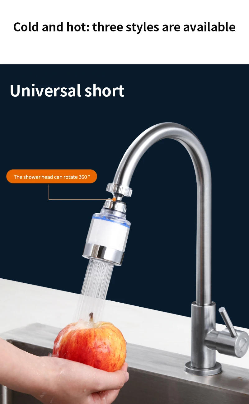 Description Picture 6 of itemKitchen Faucet Water Filter 360° Sink Filter Pressurized Sink Faucet Water Filter Universal Faucet Aerator Bathroom Accessories