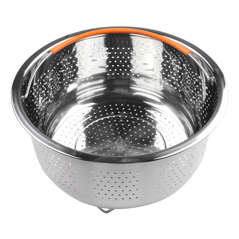 Description Picture 6 of item1 pcs Stainless Steel Steamer Rice Basket Vertical Pot Accessories For  Pressure Cooker Rice Cooker With Silicone Handle