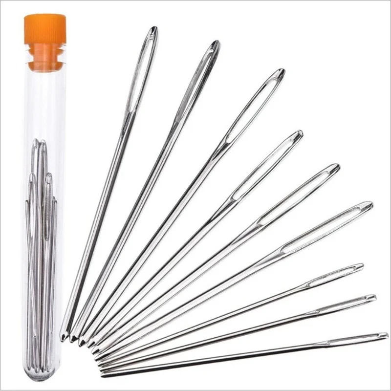 Description Picture 3 of itemKnitters Wool Large Eye Blunt Needles Leather Sewing Needle Gold Needle Embroidery Tapestry Hand Sewing Tools Crochet Kit