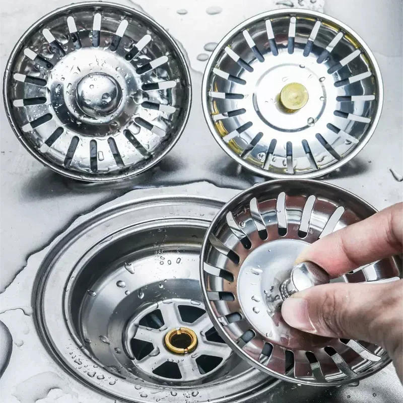 Description Picture 2 of itemKitchen Stainless Steel Sink Filter Hole Bathtub Hair Catcher Stopper Bathroom Sewer Drain Strainer Basin Sink Waste Filter Plug