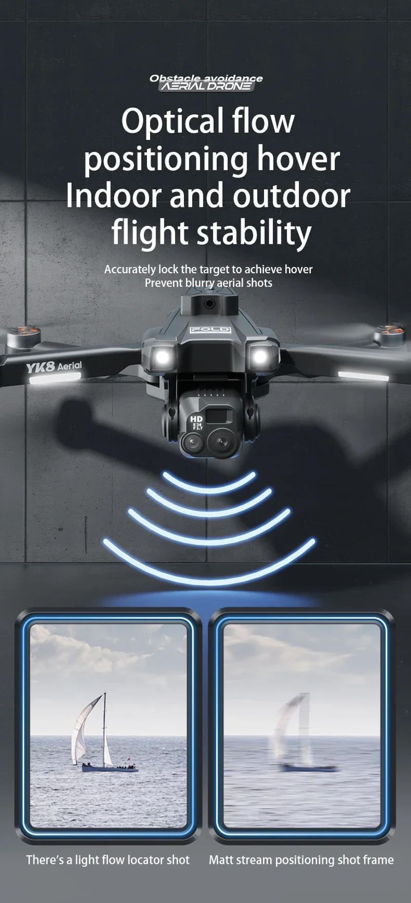 Description Picture 5 of itemNew YK8 Drone 8K Professional Dual Camera GPS Obstacle Avoidance Aerial Photography Foldable Brushless Quadcopter Gift Toys