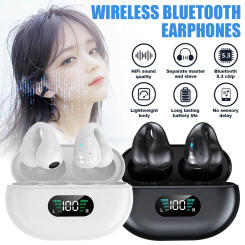 Wireless Earphones Bluetooth 5.3 Ear Clip Earbuds Bone Conduction Sport Headset HD Call Noise Reduction HIFI Music Headphones