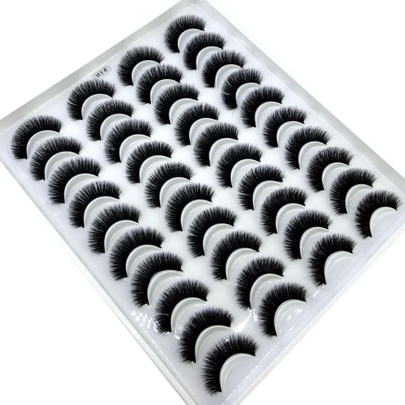 Description Picture 6 of item2024 New 20 pairs natural long 3D mink false eyelashes fake lashes makeup kit Mink Lashes extension eye lashes short eyelashes