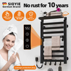 SIOYIE Towel Warmer Bathroom Wall Mounted Heated Towel Rack with storage rack,  Electric Towel Drying with Timer R650