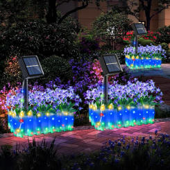 Lawn Landscape Edging with Solar LED Light IP65 Waterproof Grass Lawn Flowerbed Plant Borders Decorative Landscape Patch Panels