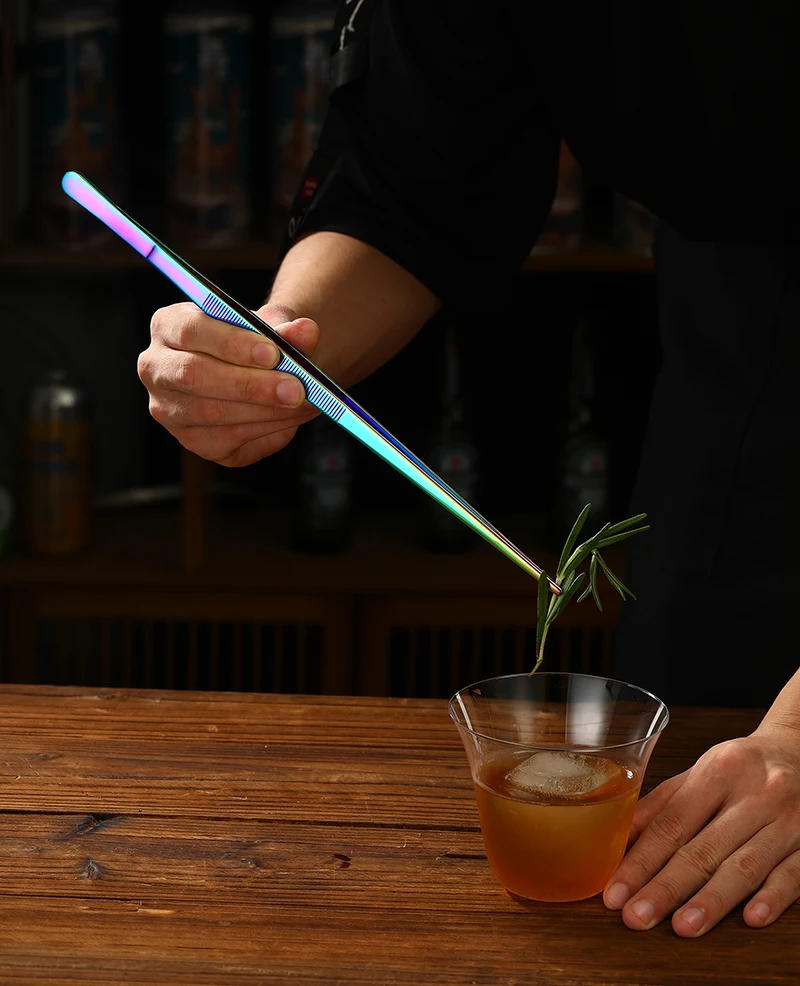 Description Picture 4 of itemStainless Steel Kitchen Seafood & bar Tweezer Food Tongs Tool Garnish Tongs Bar Accessories Copper/Gold Plated