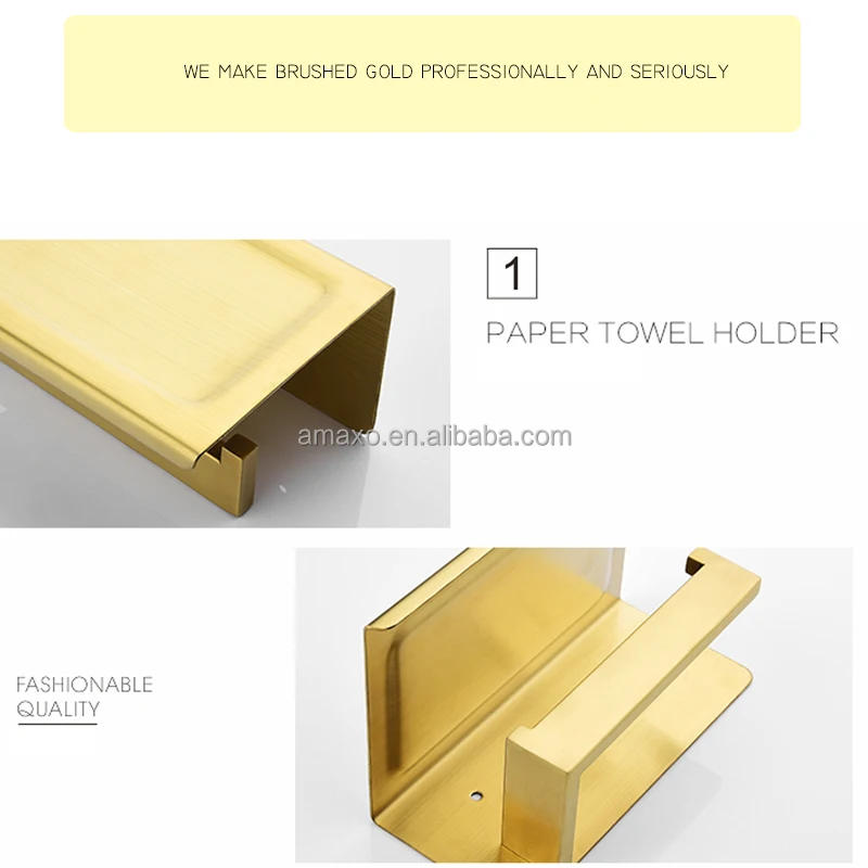 Description Picture 5 of itemToilet Tissue Holder Phone Shelf Brushed Gold Hanging Paper Towel Rack
