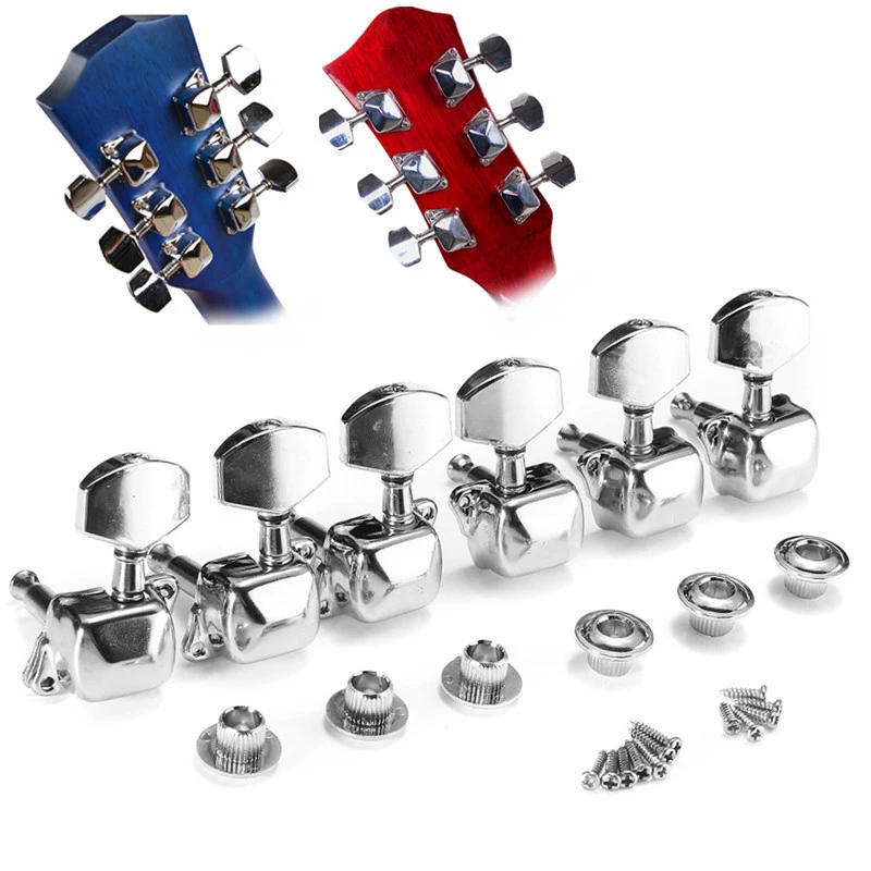 Description Picture 3 of itemGuitar Tuning Pegs Open Machine Heads Tuners Keys Oval Button Acoustic For Folk Guitar Parts Guitar String Button Parts