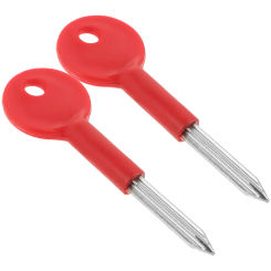 2 Pcs Tube Well Lock Key Keys for Fire Door Universal Security Metal Plastic Cylinder Replacement