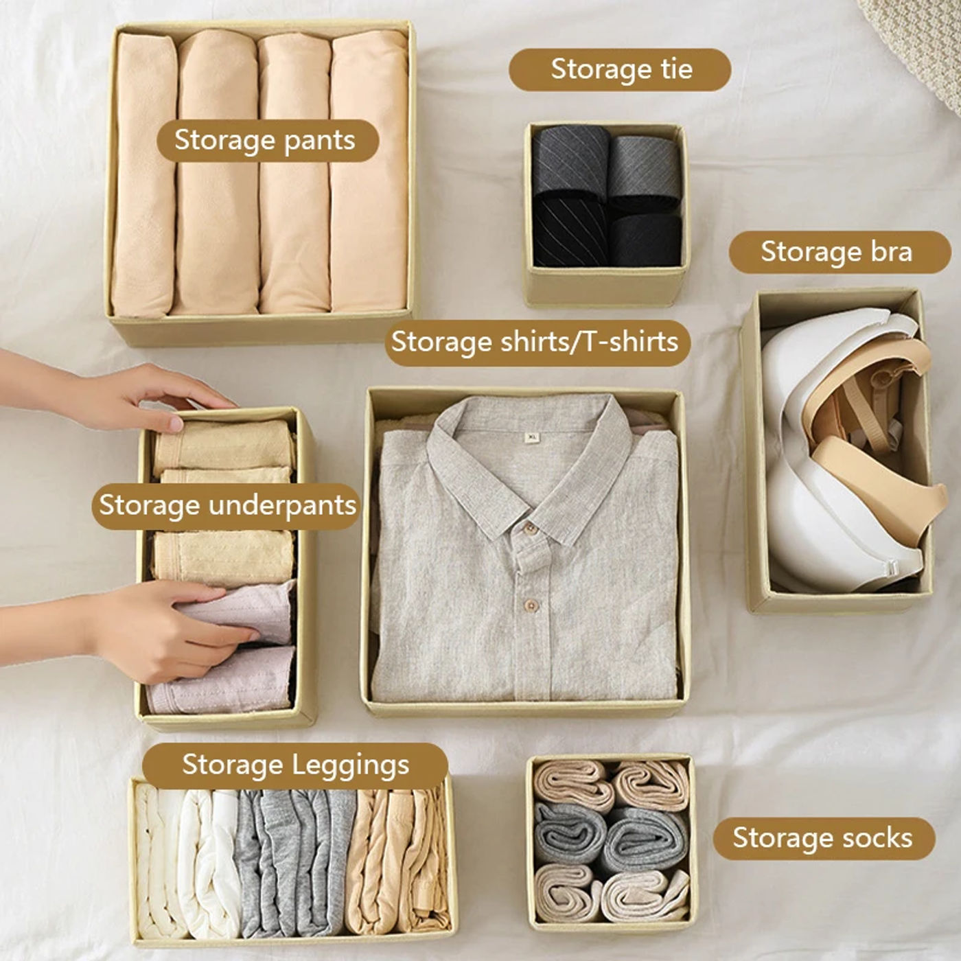 Description Picture 3 of itemSocks Organizer Underwear Bra Storage Box Cabinet Drawer Organizer For Clothes Ties Wardrobe Clothes Organizer Cabinet Separator
