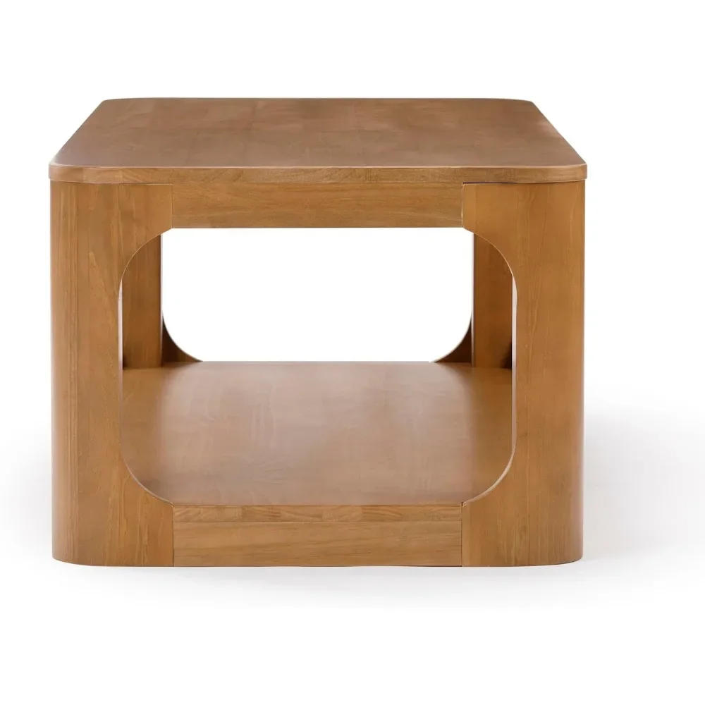 Description Picture 5 of itemForma Coffee Table, Solid Wood 54 Inch Modern Coffee Table with Shelf, Contemporary Center Table with Storage Space