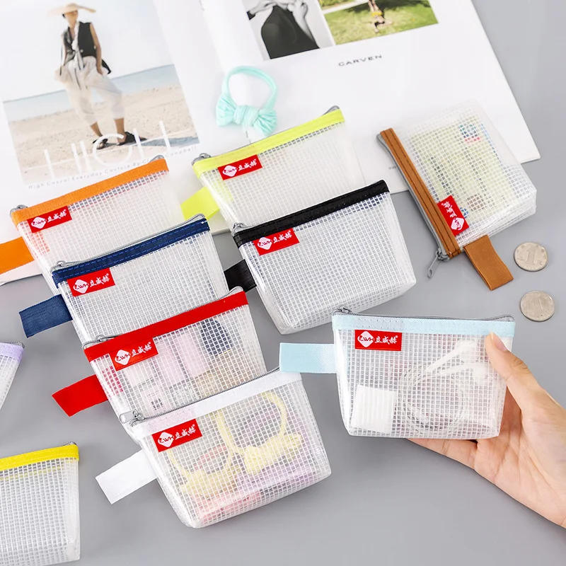 Description Picture 2 of itemWaterproof Mini Mesh Zipper Storage Bag Small Bag Organizer Credit Bank ID Card Bag Earphone Cable Lipstick Coin Bag Pouch