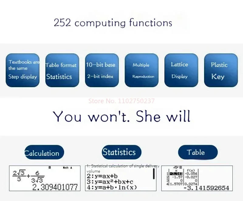 Description Picture 6 of itemNew Scientific Function Calculator Fx-82es Plus A Student Exam Multifunctional Function Calculator Accounting Cpa Special