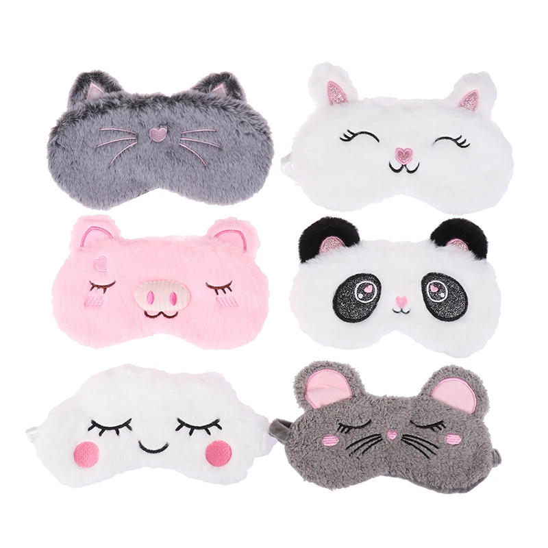 Description Picture 5 of item1PCS Plush Cute Grey Cat Eye Mask Sleeping Mask Eye Shade Cover Blindfold Eyeshade Eyepatch Suitable for Travel Home Gift