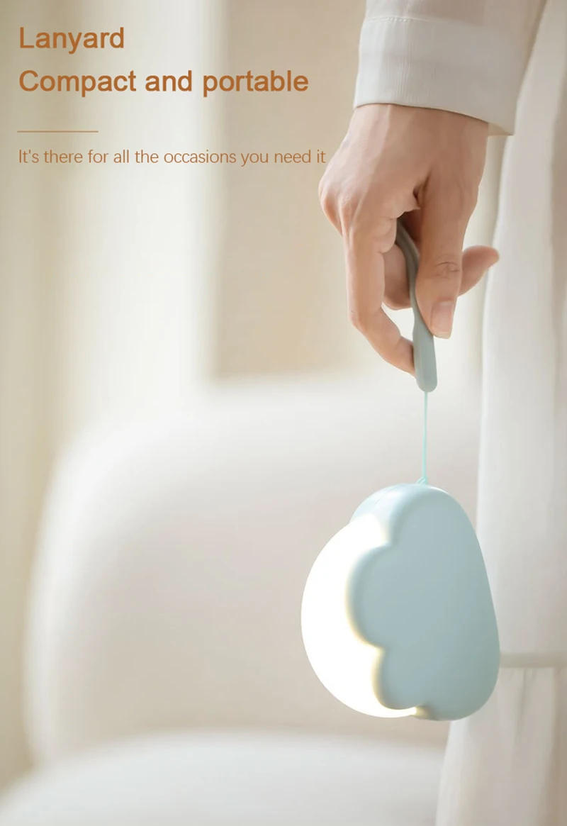 Description Picture 4 of itemUSB Wireless Night Light Mini Adorable Cloud Shape LED Night Lighst For Bedroom Baby Children Bedroom Desktop Decoration Lamps