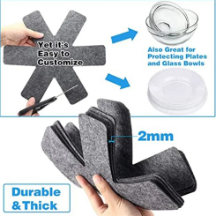 KYCOR-60 Pot Pan Protectors, 5 Sizes Of Gray Felt Pan And Pan Separator Pads, Non-Slip Pan Divider Pads