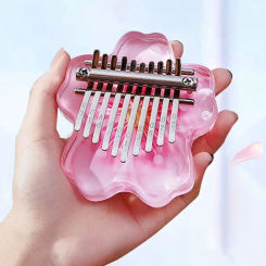 10 Keys Kalimba Children's Mini Musical Keyboard Acrylic Transparent Kalimba Instrument Blossoms Kalimbas Piano Gift Ideas