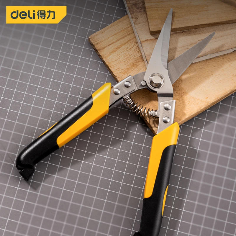 Description Picture 4 of item1Pc 8.5 Inch Stainless Steel Metal Scissors Cutter Industrial Work Multi-function Straight Curved Blade Keel Scissors Hand Tools