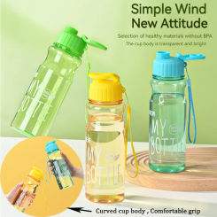 New 550ML Sports Water Bottle BPA Free Portable Leak-proof Shaker bottle Plastic Drinkware Tour Gym