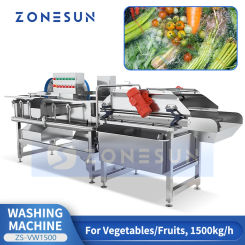 Zonesun Vegetable Washer Fruit Wash Vegetable Washing Machine Fruit and Vegetable Purifier Commercial Veggie Cleaner ZS-VW1500