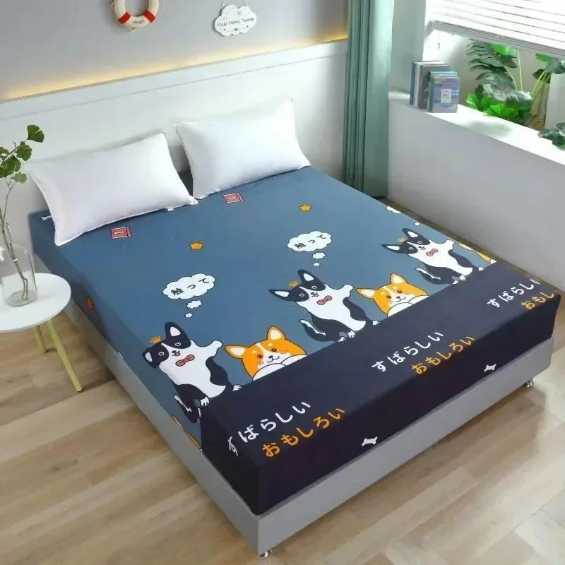 Description Picture 4 of itemPolyester Fitted Sheet Breathable Noiseless Mattress Topper Bedroom Printed Bed Cover Bed Smooth Jersey Mattress Cover 장착형 침대 시트