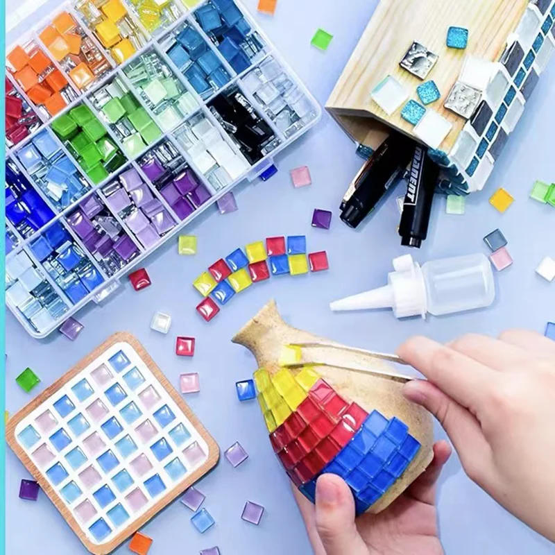 Description Picture 2 of itemDIY Ceramic Mosaic Glass 50pcs Tiles Handmade Mirror Decorative Ceramic Tile Wall Technology Colored Crystal Decorative Material