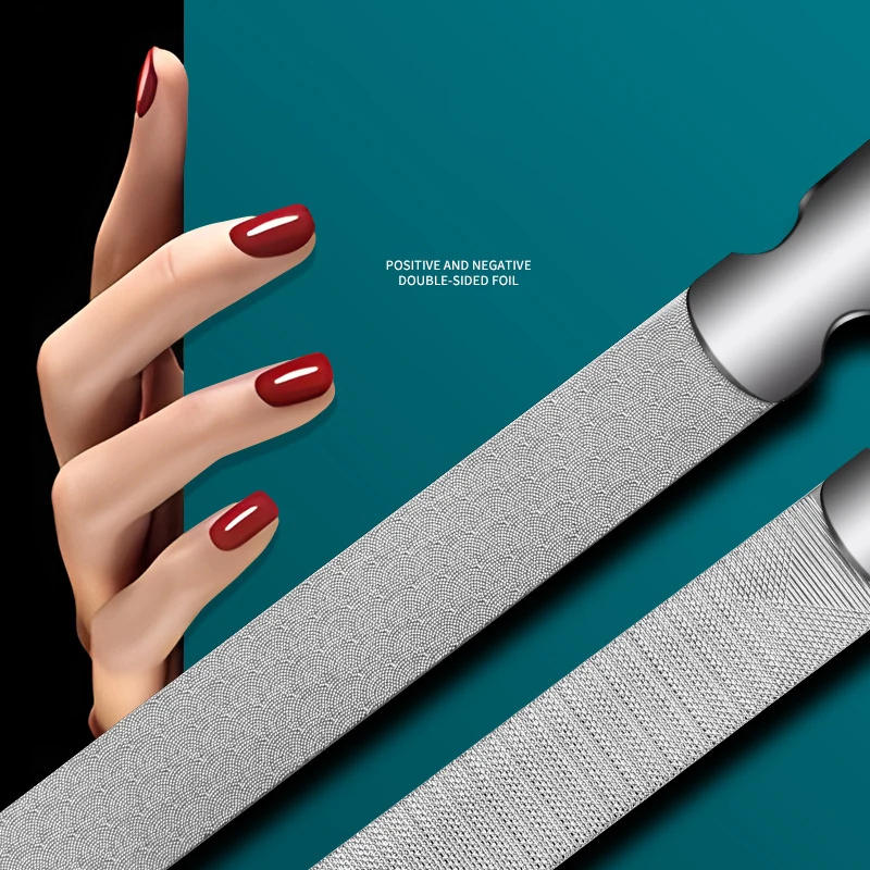 Description Picture 2 of item1pc Stainless Steel Double Side Nail File Styling Accessories Polish Remover For Buffer Manicure Tools For Salon Home And Travel