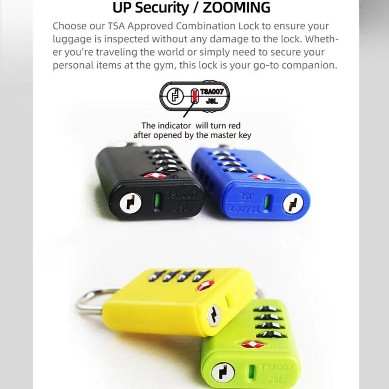 Description Picture 4 of itemNew TSA 4 Digit Combination Lock Padlock Security Tool Customs Password Lock Anti-theft Cabinet Locker Travel