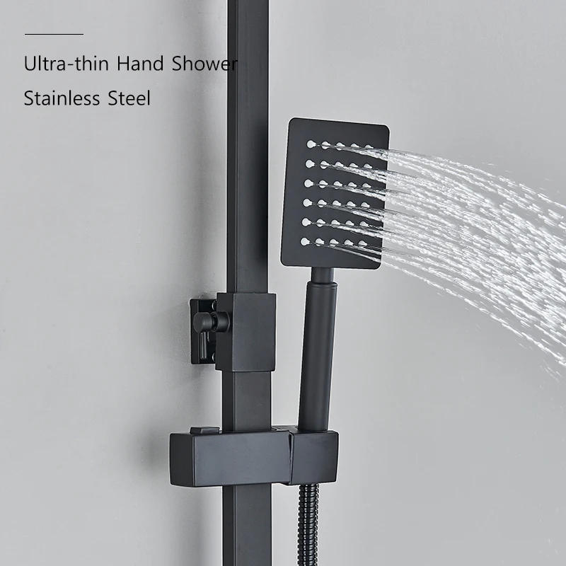 Description Picture 5 of item3/4 Ways Bathroom Shower Faucet Rain Shower Tap Bath Faucet Wall Mounted Bathtub Shower Mixer Crane Brass Mixer Valve Black