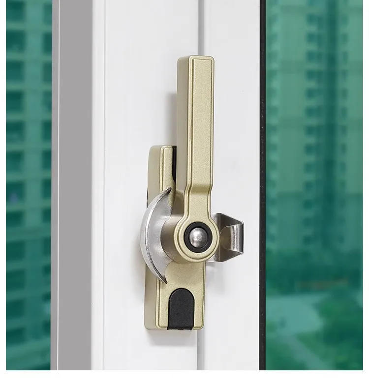 Description Picture 6 of item2pcs Aluminum Alloy Window Lock Left and Right Bidirectional Doors and Windows Handle Buckle Sliding Window Security Locks