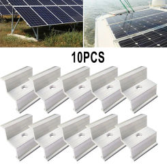 10pcs PV Solar Aluminum End Clamp For 35/40mm Solar Panel Module Height Assembly Solar Photovoltaic Mounting Bracket Accessories