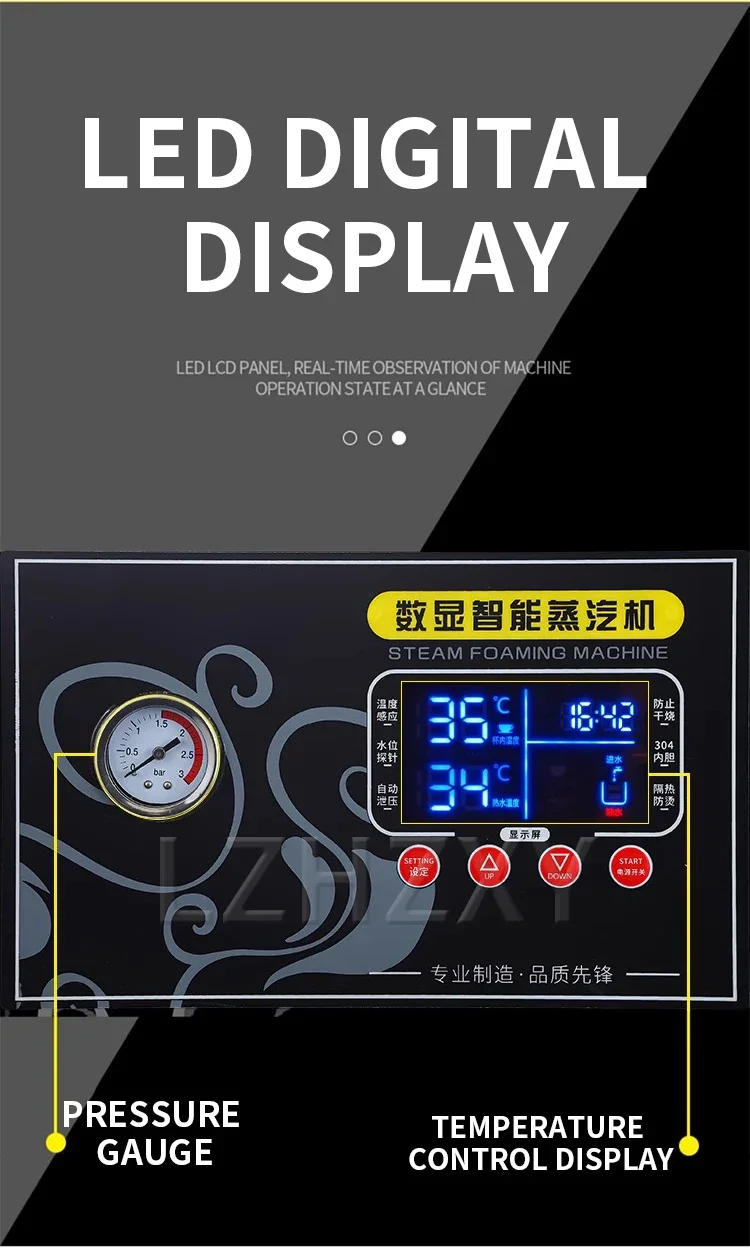 Description Picture 5 of itemCommercial Milk Frother Electric Boiling Water Machine Espresso Coffee Milk Foamer Smart Temperature Control Milk Foam Machine