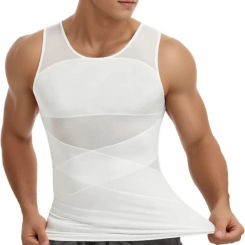 Men Compression Shirts for Men Shapewear Chest Abdomen Control Body Shaper Slimming Undershirt Workout Vest Tank Top