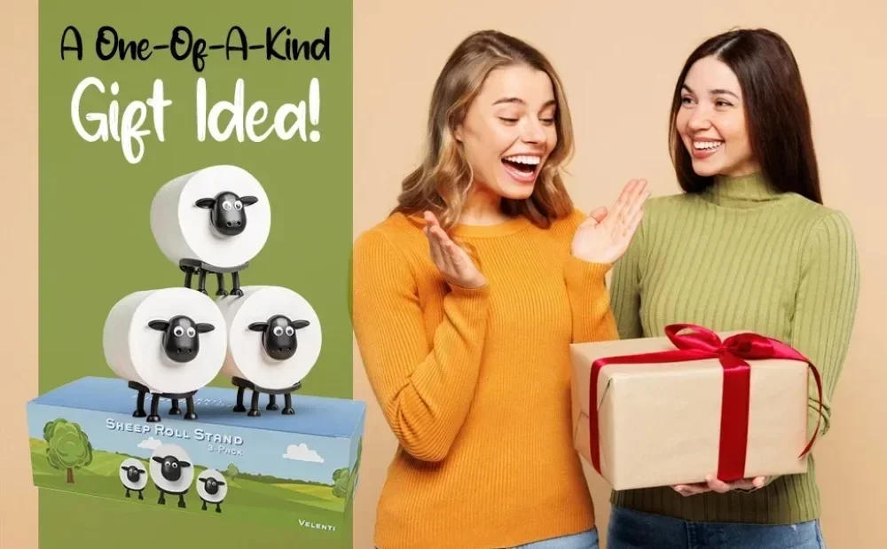 Description Picture 6 of itemNew Summer Resin Sheep Toilet Paper Holder Stackable Animal Tissue Organizer Creative Bathroom Decor for Farmhouse Modern Homes