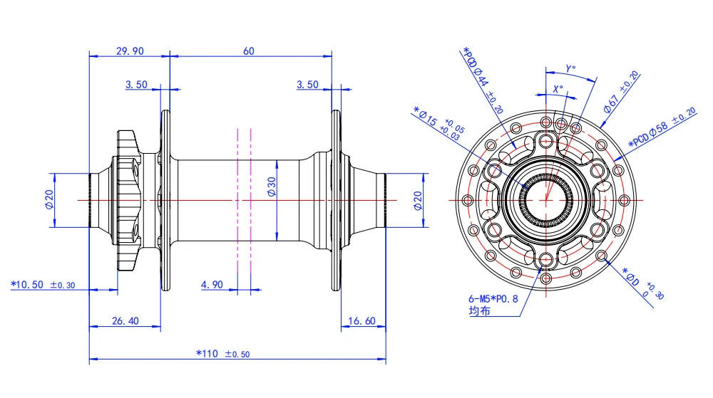 Description Picture 3 of itemNew ARC MT009 BOOST 4 IN 1 Front Bicycle Hub Mountain MTB Bike Hub Bicycle Hubs 110x15MM 100x15MM disc brake 28 32 36 holes Part