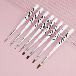 8pcs Nail Art Brush full polygel nail kit Design Tip Painting Drawing Carving Dotting Liner Acrylic Gel Polish Manicure Tools