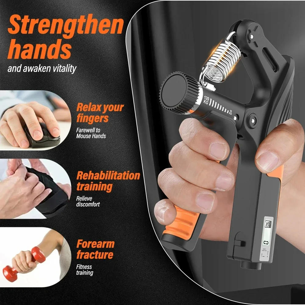Description Picture 4 of itemSmart Counting Hand Grip Set 10-120KG Adjustment Exercise Power Strengthening Pliers Spring Finger Pinch Wrist Expander Training