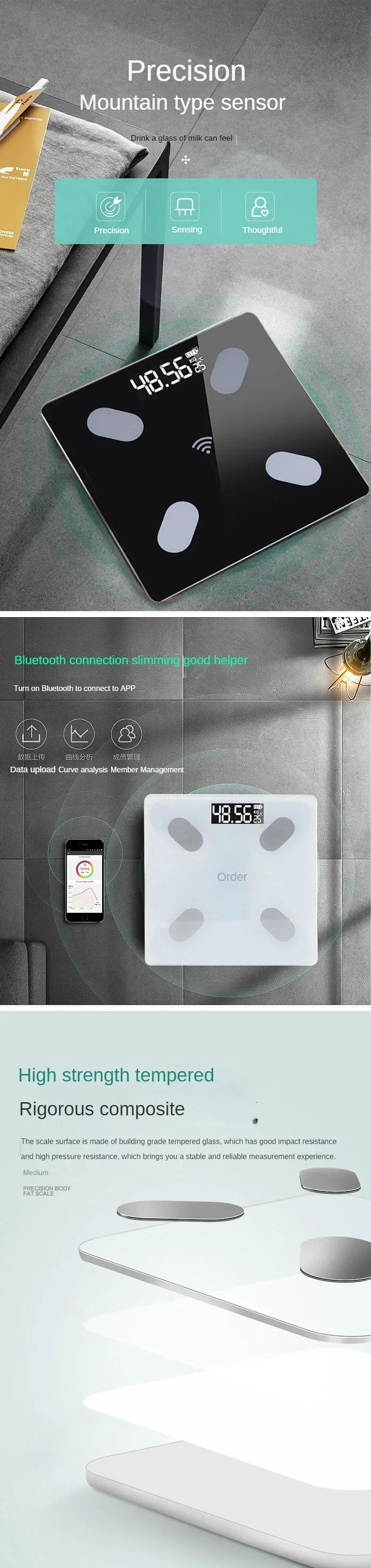 Description Picture 4 of itemElectronic Scale Smart Bluetooth Weighing Human Charging Simple Weight Scale Weighing Household Fat Body Fat Measurement Scale