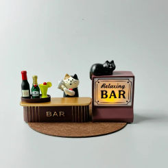 Modern Bar Miniature Miniature Cute Cat Creative Desktop Wine Cabinet Figurine & Miniature Aesthetic Room Home Decor Statua FYFM
