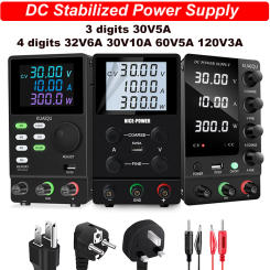 3/4 Digital USB Adjustable Laboratory DC Power Supply 30V5A 10A Regulated Voltage Current Stabilizer 60V5A 120V3A For Repair