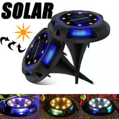 12LED Solar Disc Light Outdoor Garden Solar Underground Light Deck Spotlight Buried Solar LED Light Garden Decoration