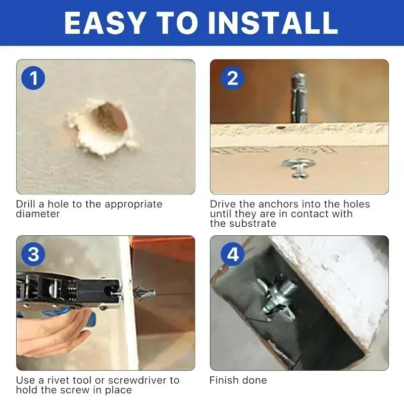 Description Picture 6 of itemJack Nuts Screw Petal Screw Anchors Petal Expansion Plugs For Curtain Expansion Clamp Petal Rivet Lock Bolt Board Wall Fasteners