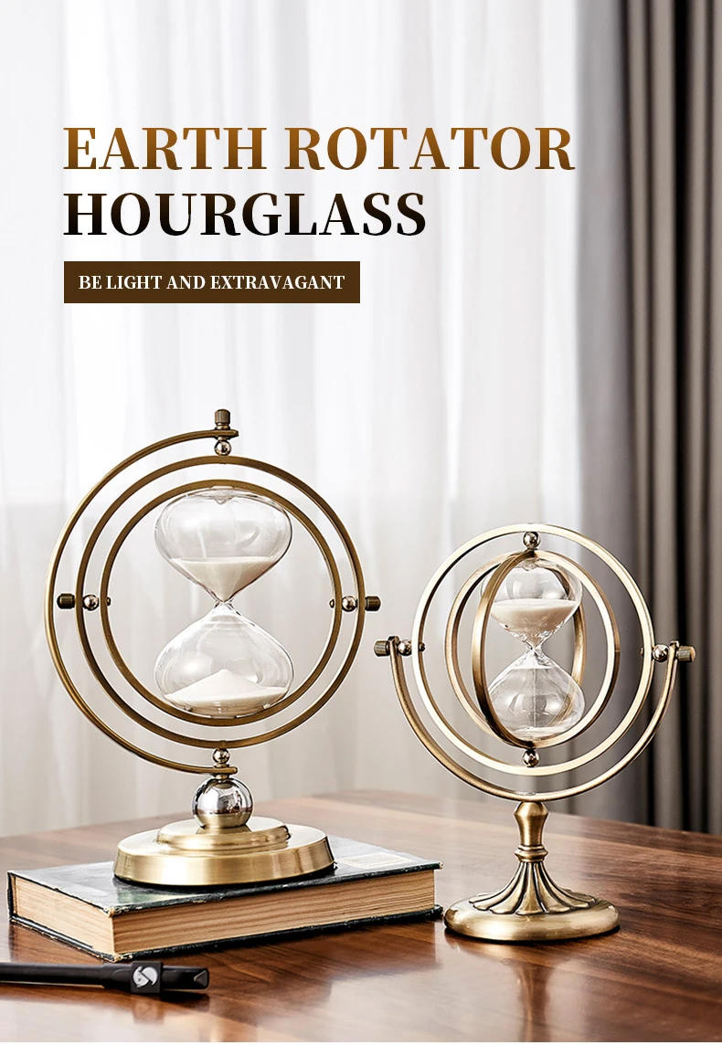 Description Picture 2 of item2021 Nordic Creative Retro Metal Hourglass Timer TV Cabinet Porch Decoration Hourglass Timer Office Home Decoration Ornaments