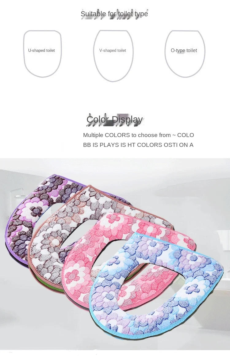 Description Picture 5 of itemThickened Winter Toilet Seat Cover, Winter Fleece Heating WC Cushion, Closestool Toilet Mat Lid Cover