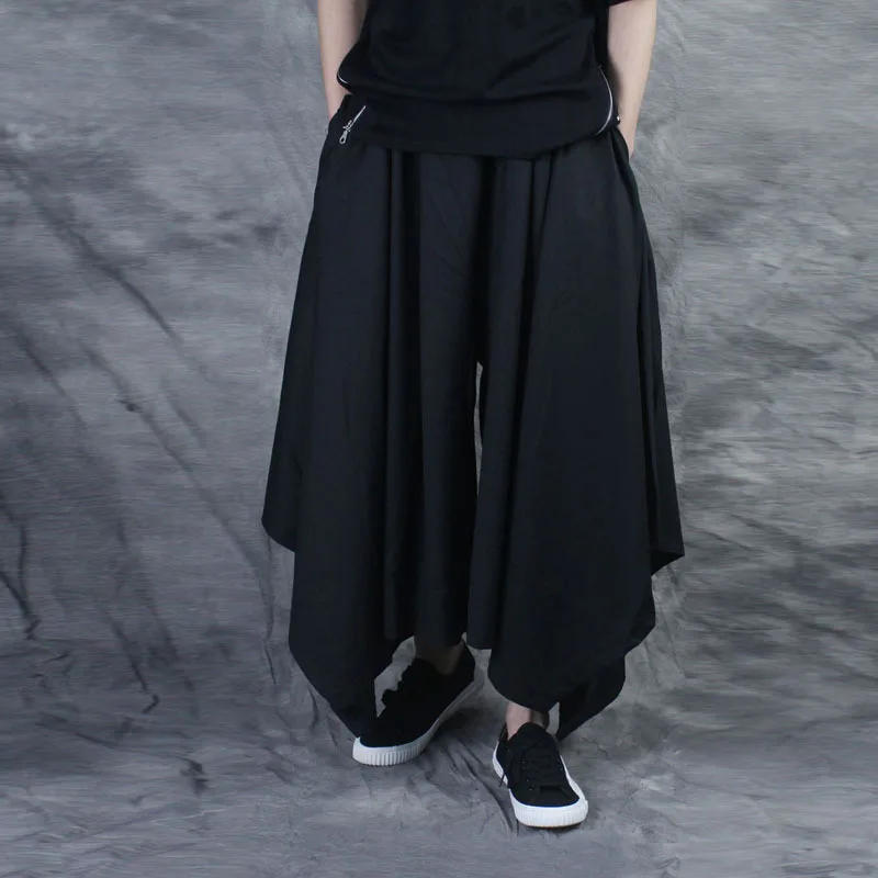 Description Picture 2 of itemIdopy Korean Men Pants Punk Gothic Party Skirt Black Stage Performance Steampunk Irregular Cosplay Victorian Trousers Streetwear