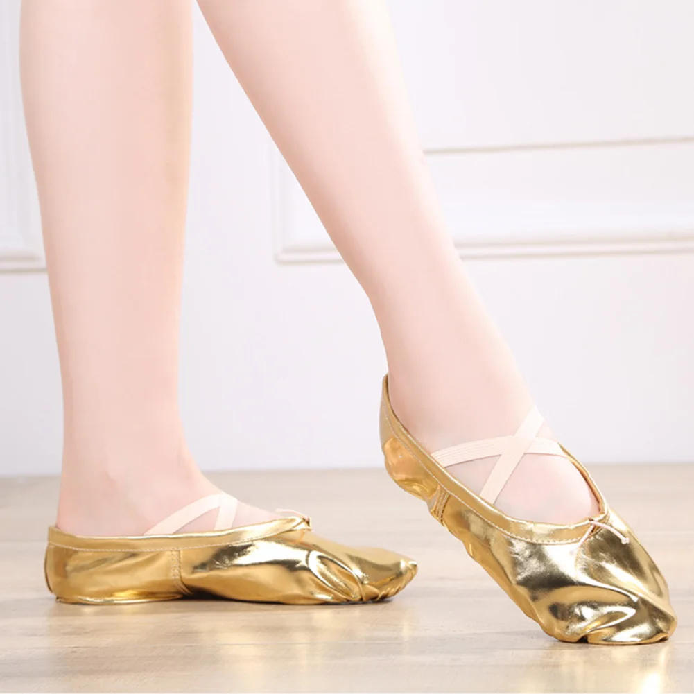 Description Picture 4 of itemShining Girls Ballet Shoes Soft Sole Ballet Dance Slippers Girls Ladies Ballerina Ballet Shoes Women Gymnastics Dance Shoes