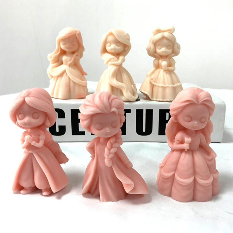 Description Picture 5 of itemMini 3D Princess Silicone Mold Handmade Diy Plaster Doll Aromatherapy Candle Car Fragrant Stone Decoration Epoxy Mold
