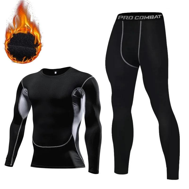 Description Picture 4 of itemWinter Thermal Underwear Men Compression Long Johns Fitness Thermo Clothing Thermal Tights Set for Men Warm Inner Wear Clothes